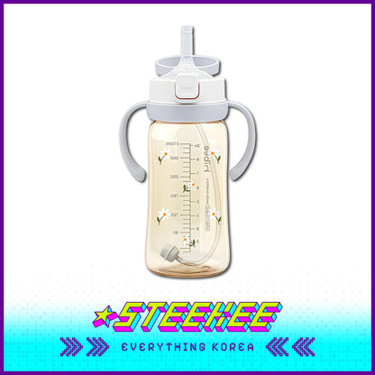 Hibee PPSU One-Touch Straw Cup Baby Water Bottle BPA-free Leak-proof Set of 2 by Steekee Korea 4322