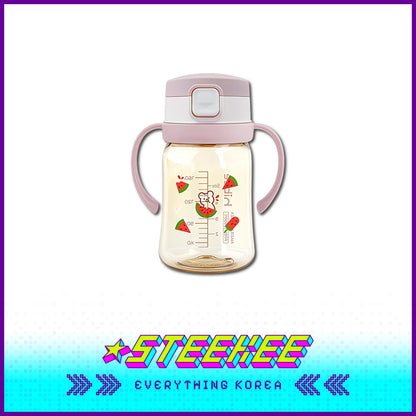 Hibee PPSU One-Touch Straw Cup Baby Water Bottle BPA-free Leak-proof Set of 2 by Steekee Korea 4322