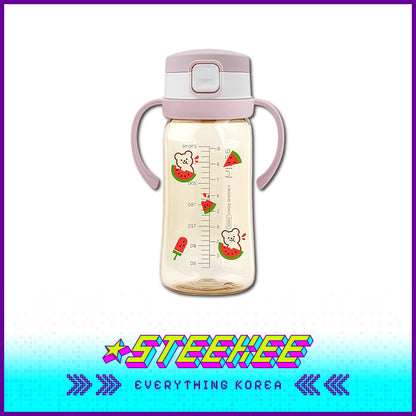 Hibee PPSU One-Touch Straw Cup Baby Water Bottle BPA-free Leak-proof Set of 2 by Steekee Korea 4322