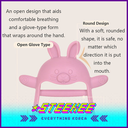 Hibee Rabbit Food Grade Silicone Wrist Claws Baby Kids Pacifier Teether Soft Toys by Steekee Korea 4325
