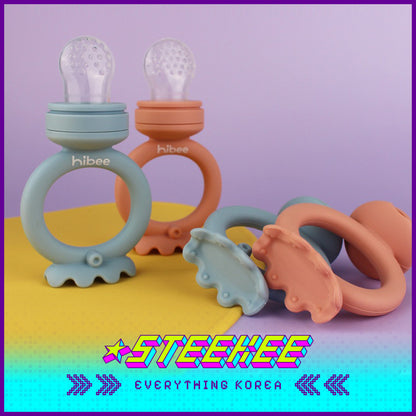 Hibee Octopus Food Grade Baby Kids Silicone Fruit Juice Teether Chewing Toy Nipple Pacifier Feeder by Steekee Korea 4326