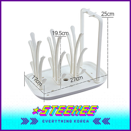 Hibee Baby Bottle Nipple Cleaning Brush Drying Rack Storage by Steekee Korea 4328