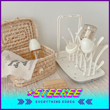 Hibee Baby Bottle Nipple Cleaning Brush Drying Rack Storage by Steekee Korea 4328