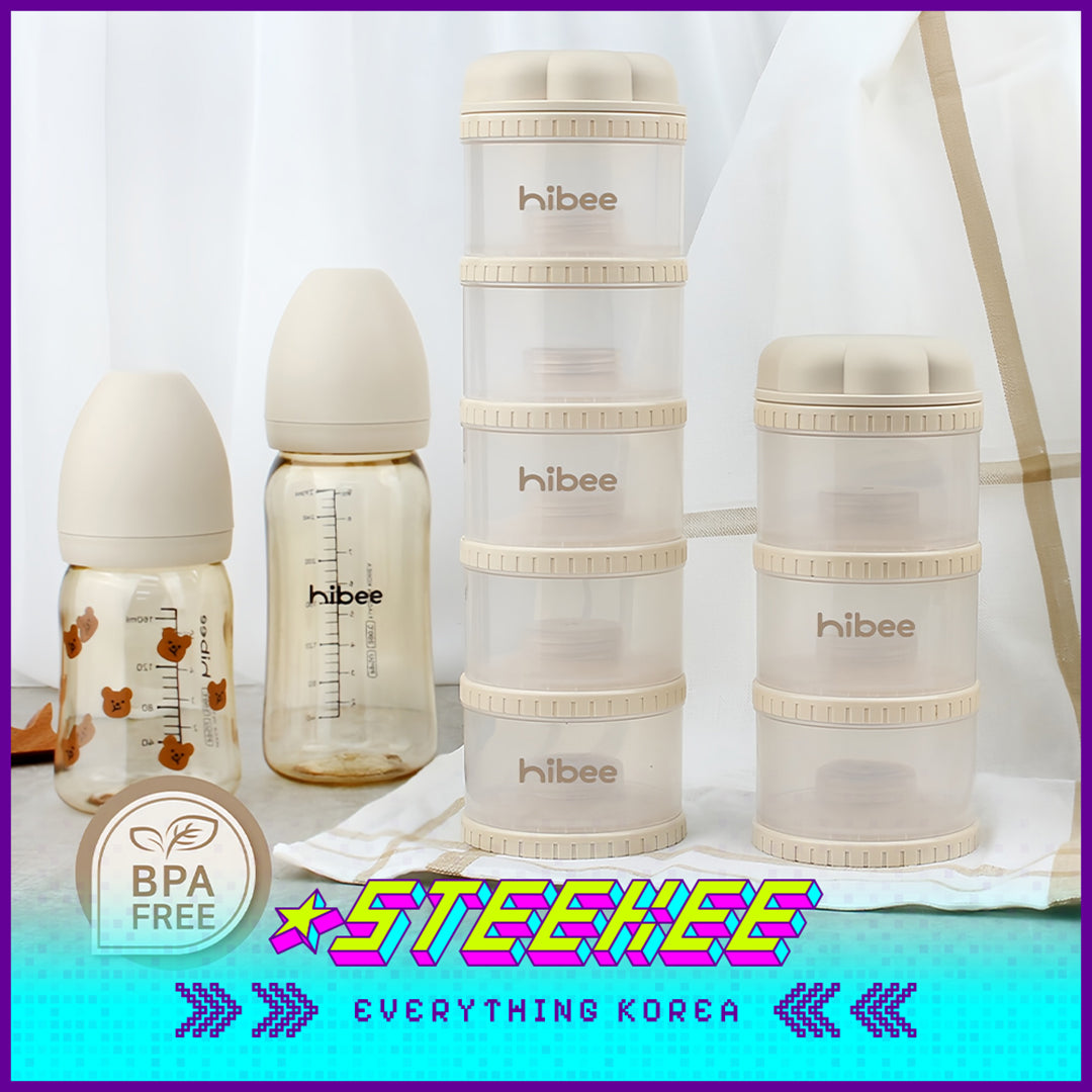 Hibee Multi-layer Stackable Antibacterial Portable Baby Milk Powder Box Dispenser Container by Steekee Korea 4329
