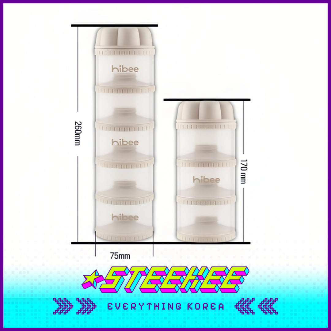 Hibee Multi-layer Stackable Antibacterial Portable Baby Milk Powder Box Dispenser Container by Steekee Korea 4329