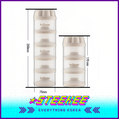 Hibee Multi-layer Stackable Antibacterial Portable Baby Milk Powder Box Dispenser Container by Steekee Korea 4329