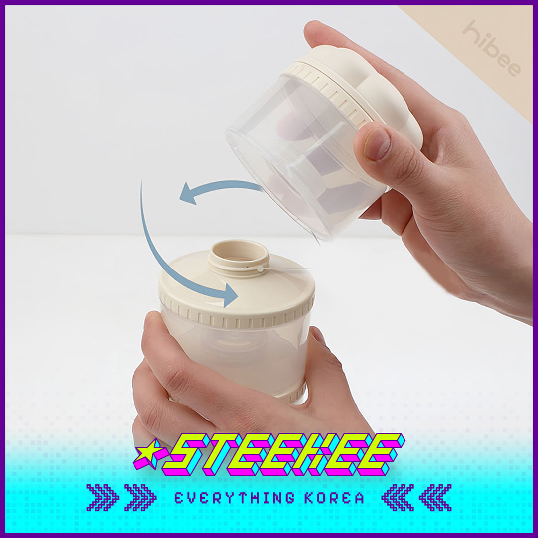 Hibee Multi-layer Stackable Antibacterial Portable Baby Milk Powder Box Dispenser Container by Steekee Korea 4329