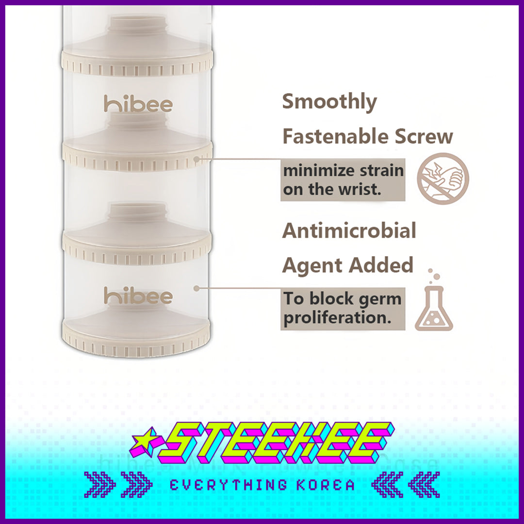 Hibee Multi-layer Stackable Antibacterial Portable Baby Milk Powder Box Dispenser Container by Steekee Korea 4329