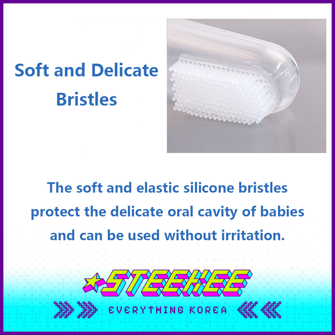 Hibee Infant Baby Silicone Finger Soft Toothbrush Oral Cleaner with Case by Steekee Korea 4330
