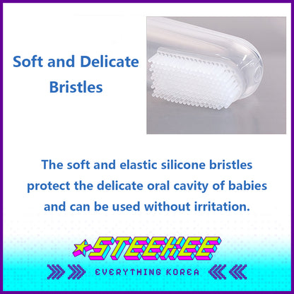 Hibee Infant Baby Silicone Finger Soft Toothbrush Oral Cleaner with Case by Steekee Korea 4330