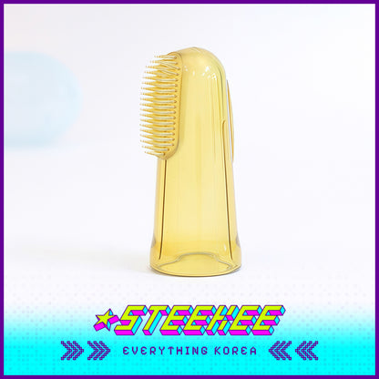Hibee Infant Baby Nano Silver Silicone Durable Safe Finger Toothbrush Oral Cleaner with Case by Steekee Korea 4331