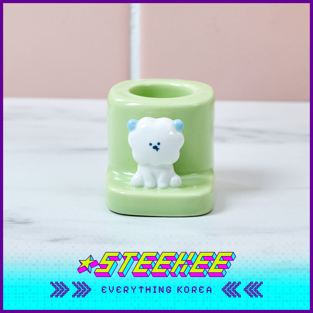 BUTTER SHOP Cute Animal Shape Ceramic Toothbrush Holder Bathroom Decoration by Steekee Korea 4336
