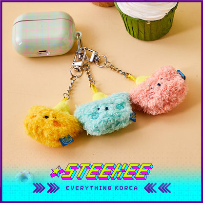 BUTTER SHOP Syrup Bear Plush Toy Face Keychain Keyring Set of 3 by Steekee Korea 4339