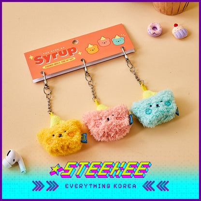 BUTTER SHOP Syrup Bear Plush Toy Face Keychain Keyring Set of 3 by Steekee Korea 4339