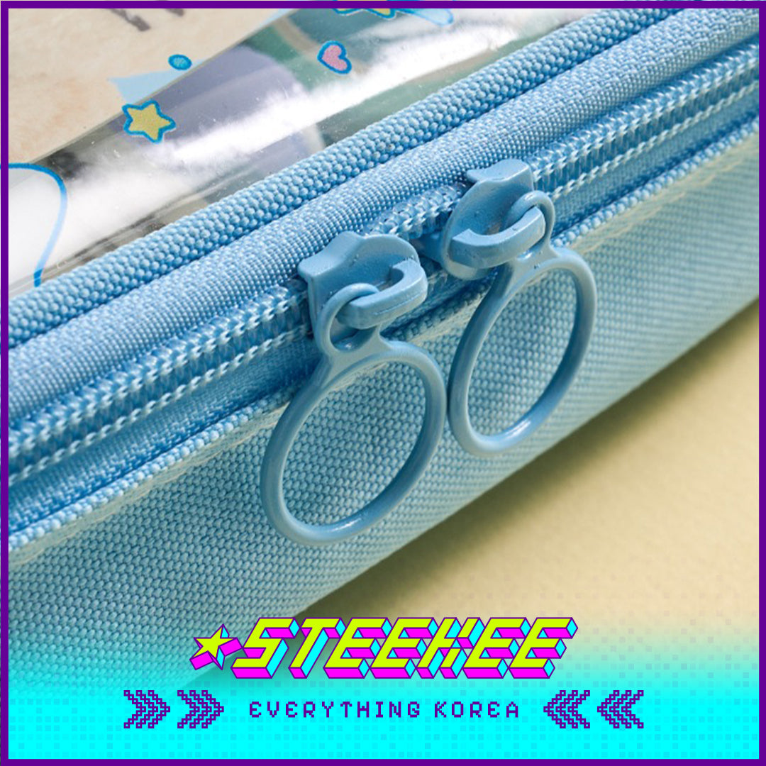 BUTTER SHOP Pastel Color Large Capacity Transparent Photo Card Pencil Case Stationary by Steekee Korea 4342