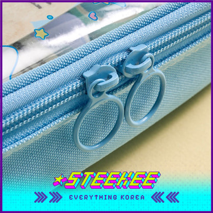 BUTTER SHOP Pastel Color Large Capacity Transparent Photo Card Pencil Case Stationary by Steekee Korea 4342