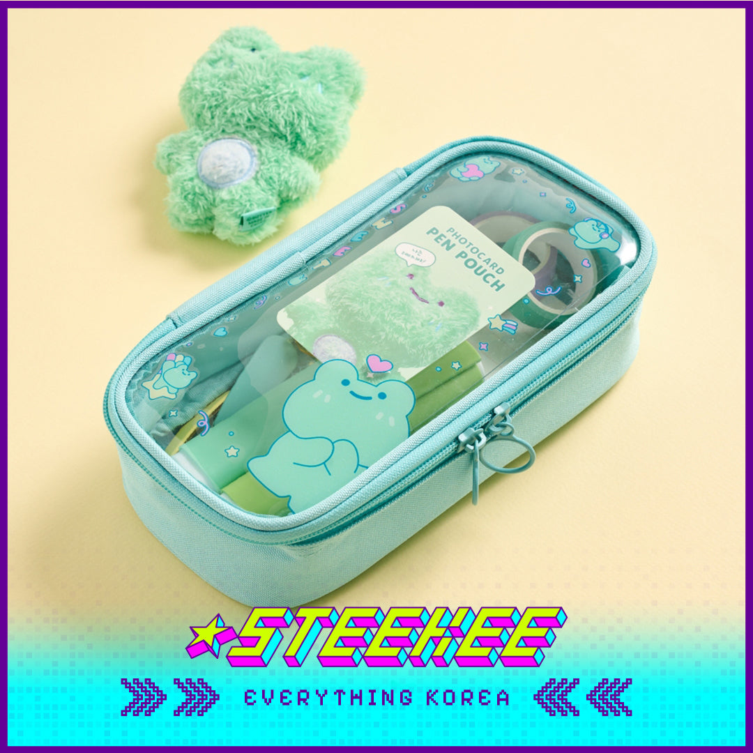 BUTTER SHOP Pastel Color Large Capacity Transparent Photo Card Pencil Case Stationary by Steekee Korea 4342