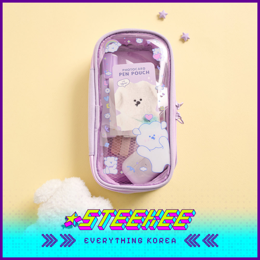 BUTTER SHOP Pastel Color Large Capacity Transparent Photo Card Pencil Case Stationary by Steekee Korea 4342