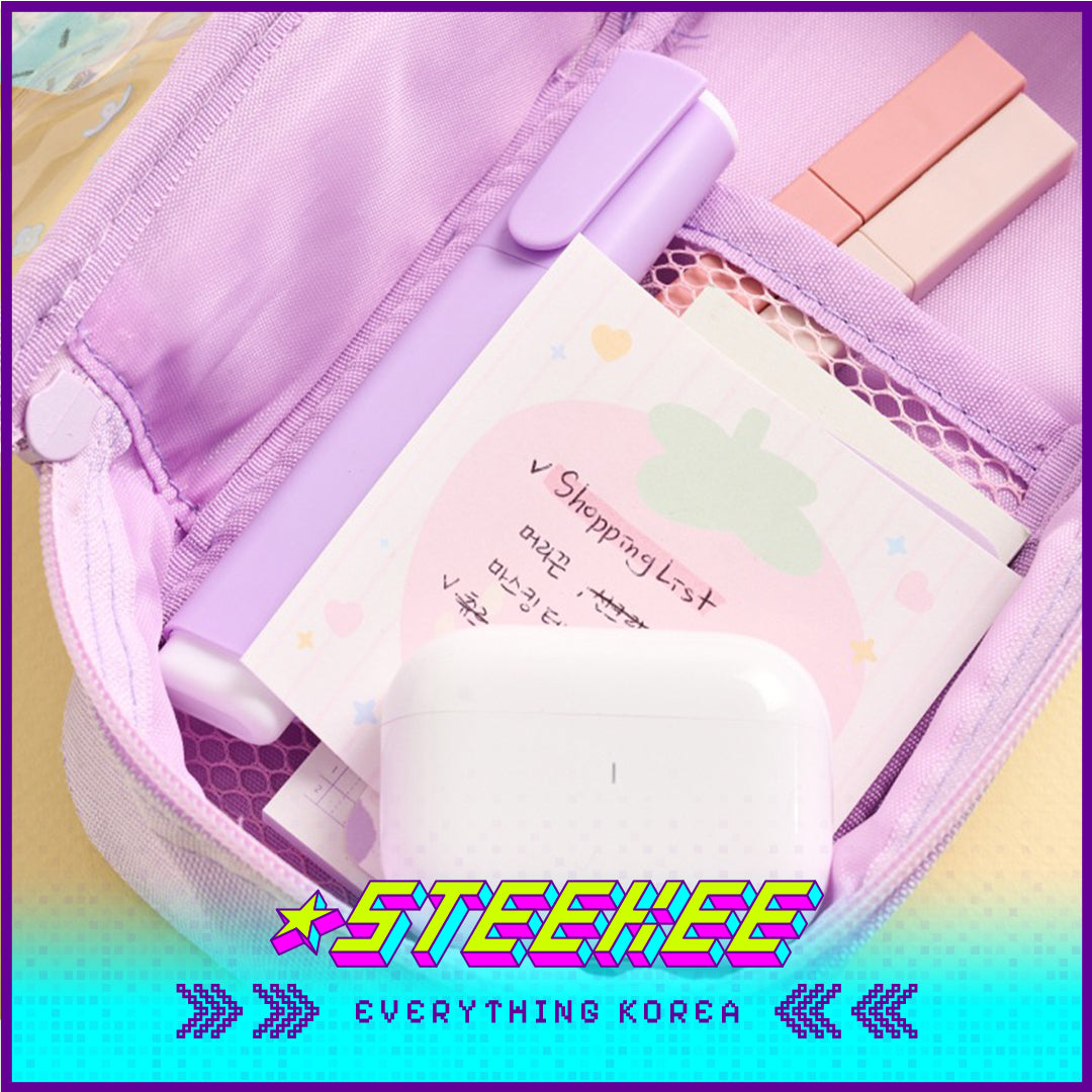 BUTTER SHOP Pastel Color Large Capacity Transparent Photo Card Pencil Case Stationary by Steekee Korea 4342