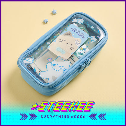 BUTTER SHOP Pastel Color Large Capacity Transparent Photo Card Pencil Case Stationary by Steekee Korea 4342