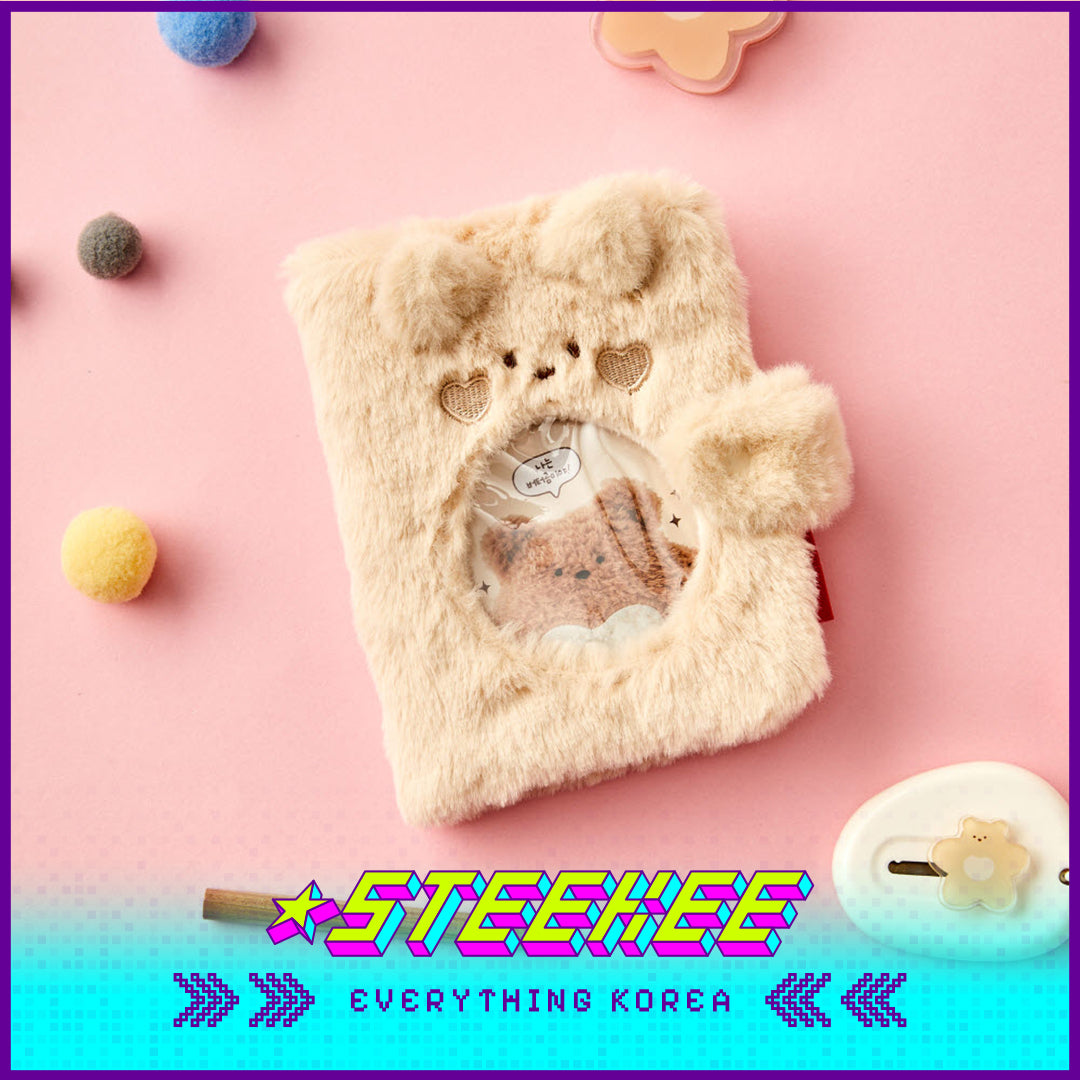 BUTTER SHOP Cute Plush Fluffy Photo Card Album Stationary by Steekee Korea 4343