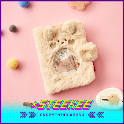 BUTTER SHOP Cute Plush Fluffy Photo Card Album Stationary by Steekee Korea 4343