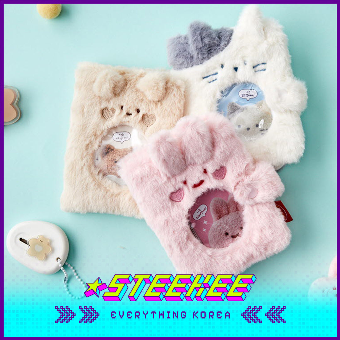 BUTTER SHOP Cute Plush Fluffy Photo Card Album Stationary by Steekee Korea 4343