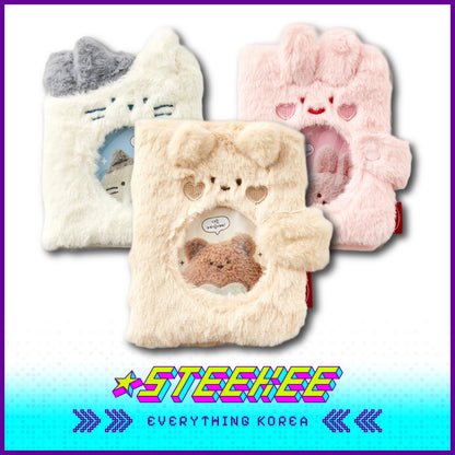 BUTTER SHOP Cute Plush Fluffy Photo Card Album Stationary by Steekee Korea 4343