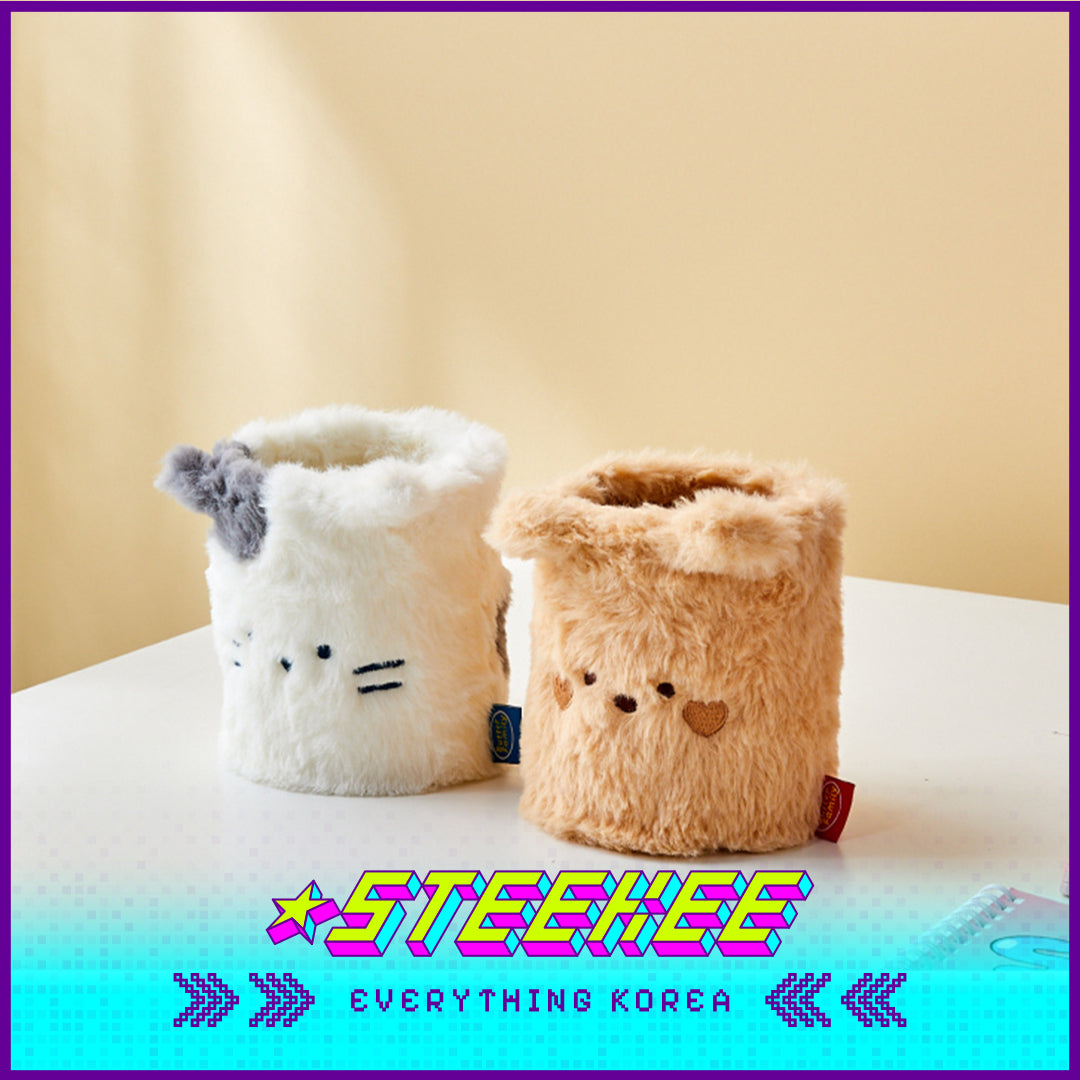 BUTTER SHOP Cute Butter Bear Milk Cat Plush Fluffy Pen Holder Stationary by Steekee Korea 4344