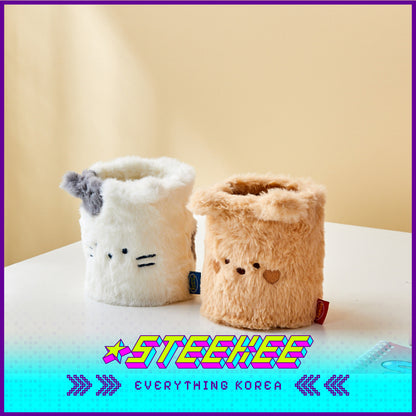 BUTTER SHOP Cute Butter Bear Milk Cat Plush Fluffy Pen Holder Stationary by Steekee Korea 4344