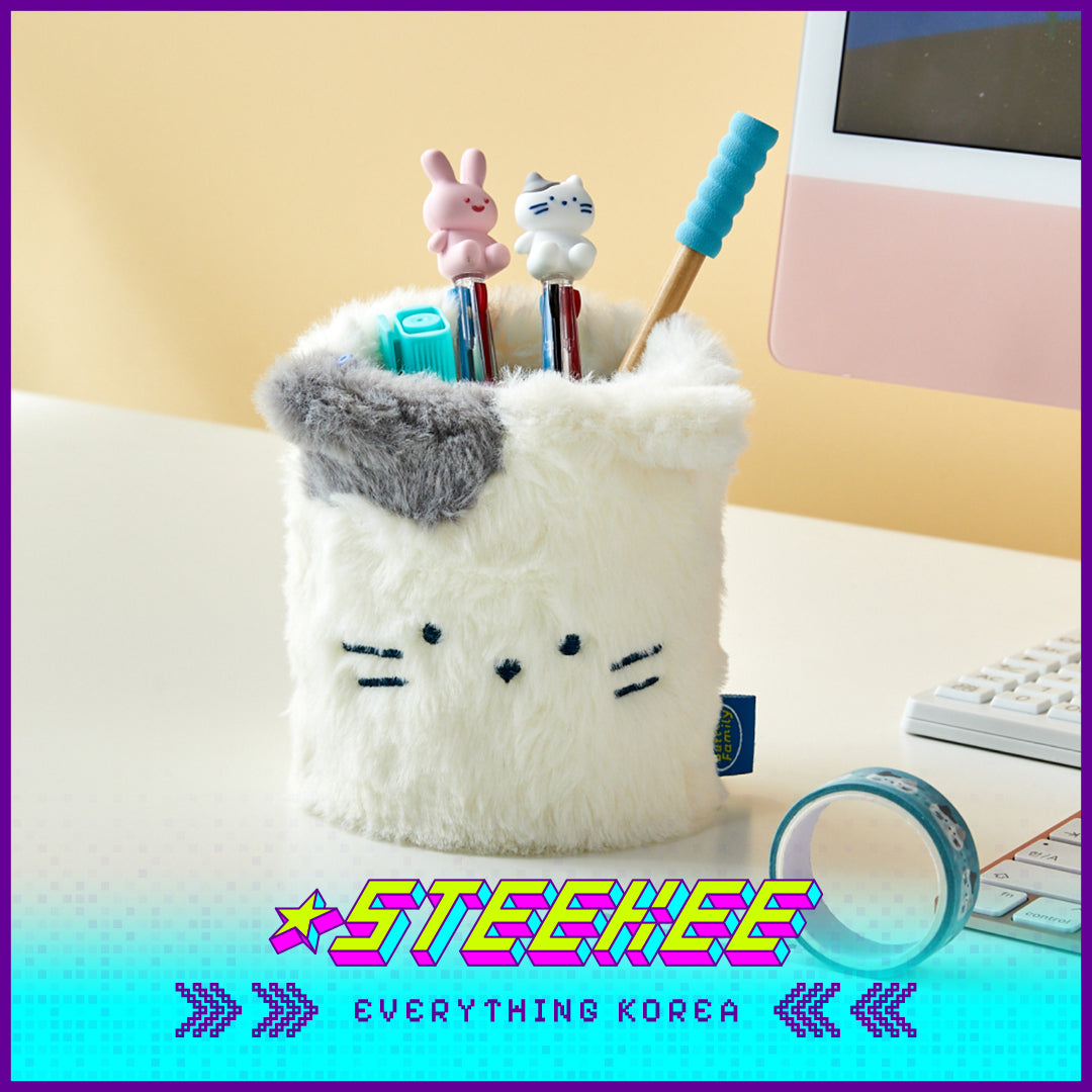 BUTTER SHOP Cute Butter Bear Milk Cat Plush Fluffy Pen Holder Stationary by Steekee Korea 4344