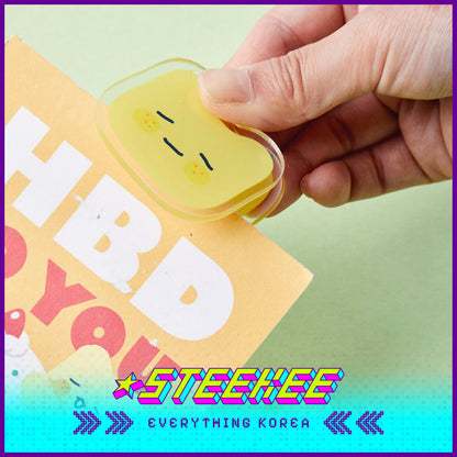 BUTTER SHOP Butter Family Cute Acrylic Storage Note Clip Stationary Set of 2 by Steekee Korea 4346