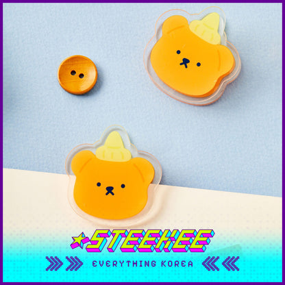 BUTTER SHOP Butter Family Cute Acrylic Storage Note Clip Stationary Set of 2 by Steekee Korea 4346