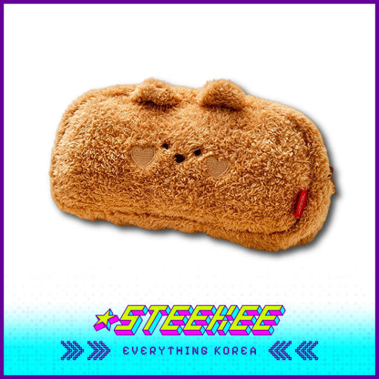 BUTTER SHOP Butter Bear Cute Plush Large Capacity Pencil Case Stationery Storage Bag by Steekee Korea 4347