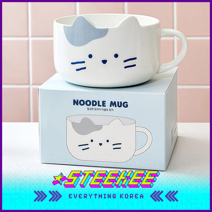 BUTTER SHOP Butter Family Milkcat Butter Bear Ceramic Breakfast Cereal Bowl Tableware with Handle by Steekee Korea 4352