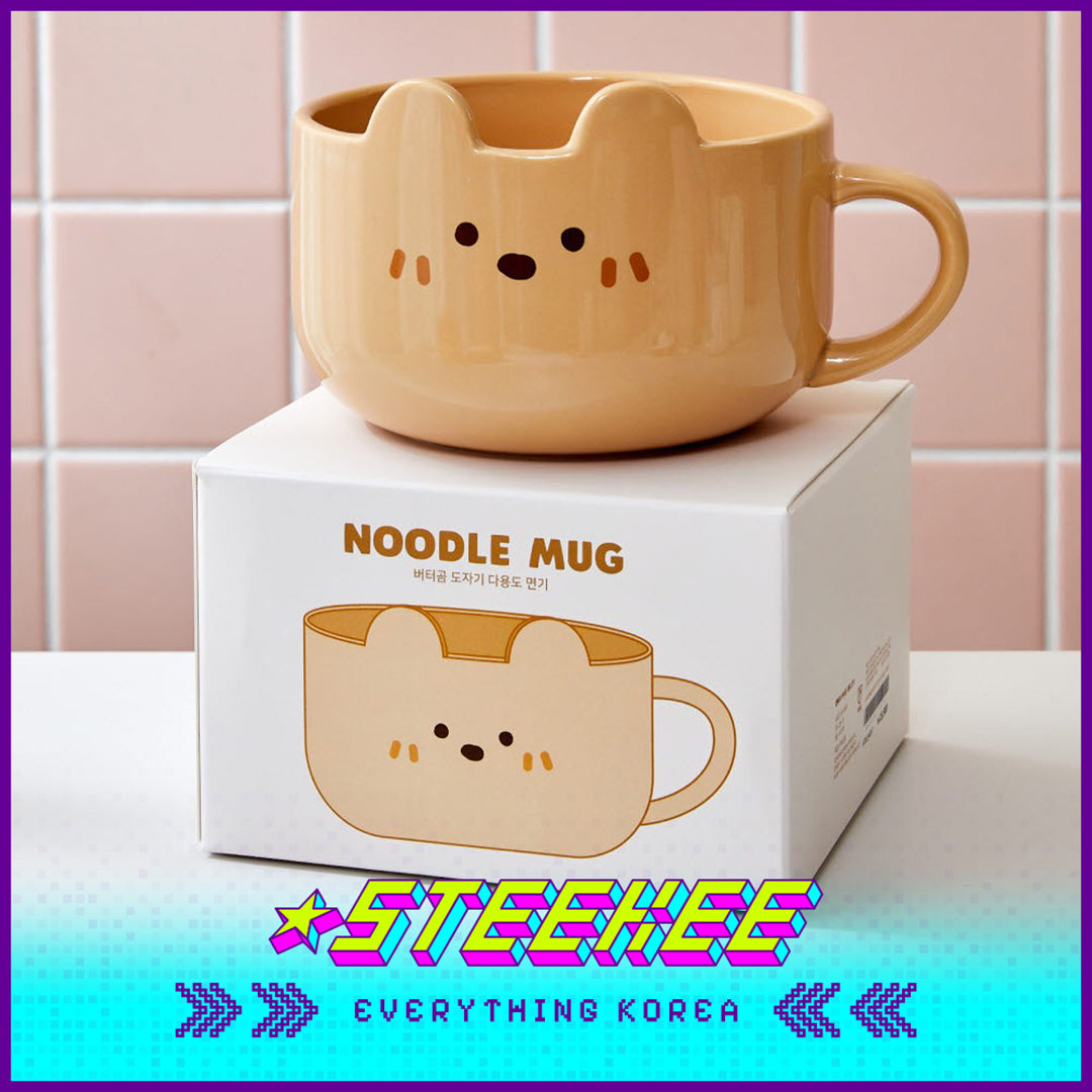 BUTTER SHOP Butter Family Milkcat Butter Bear Ceramic Breakfast Cereal Bowl Tableware with Handle by Steekee Korea 4352
