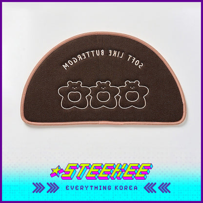 BUTTER SHOP Butter Family Half-Moon Soft Bedroom Living Room Anti-slip Floor Mat by Steekee Korea 4354