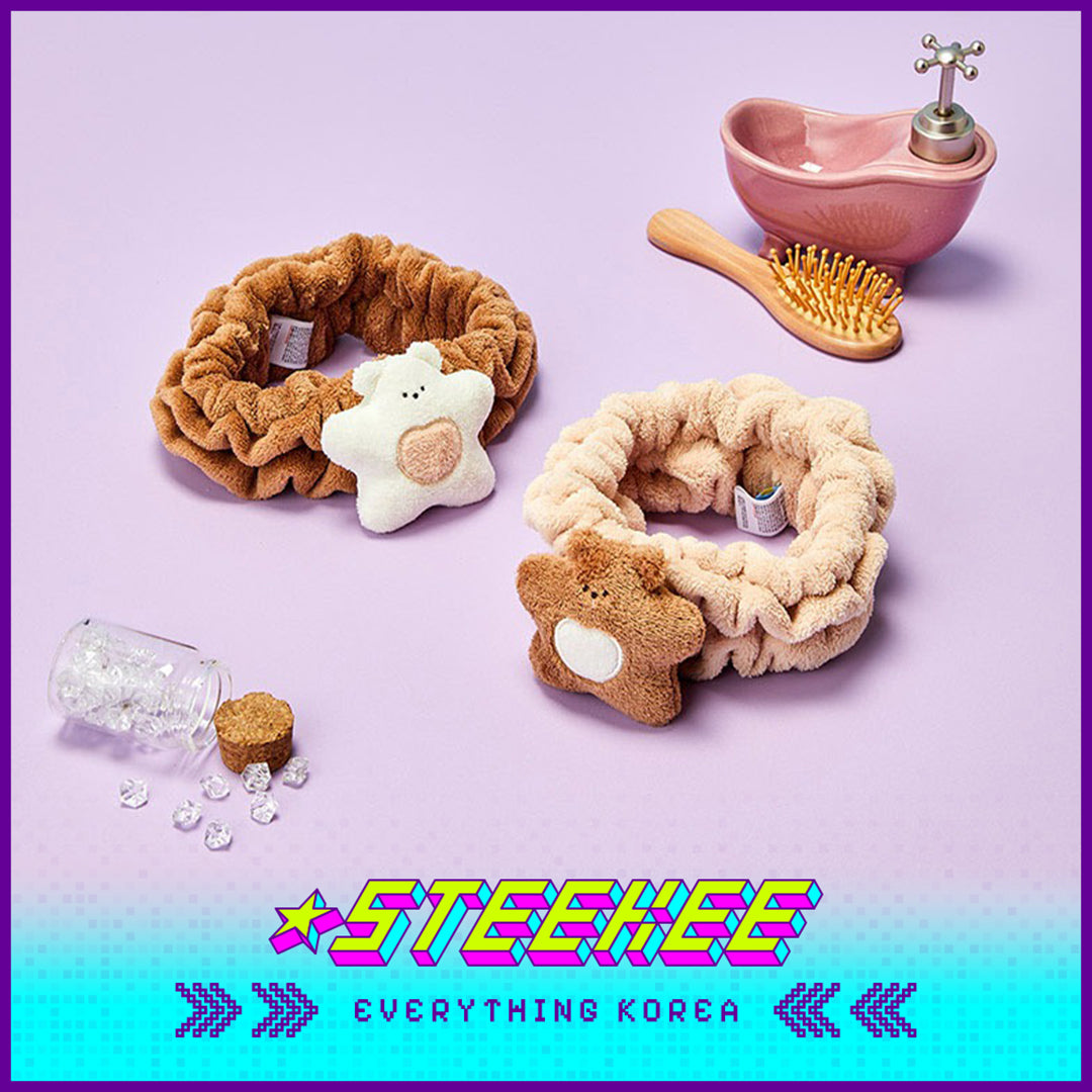 BUTTER SHOP Butter Bear Cute Couple Face Washing Makeup Hairband Set of 2 by Steekee Korea 4355