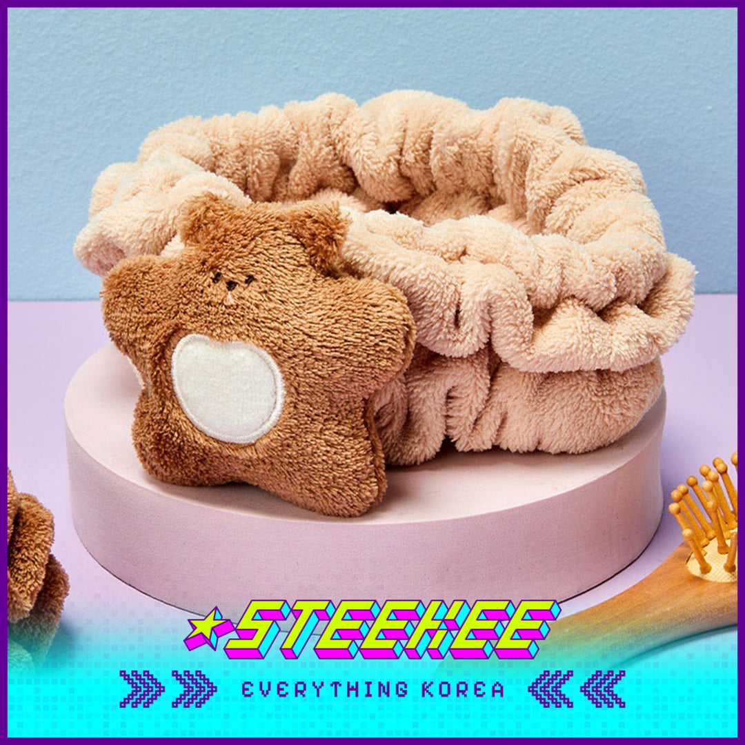 BUTTER SHOP Butter Bear Cute Couple Face Washing Makeup Hairband Set of 2 by Steekee Korea 4355