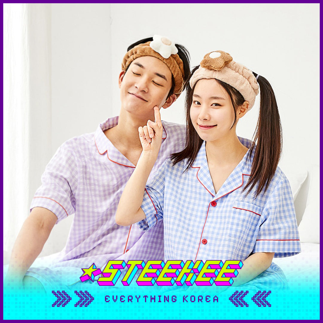 BUTTER SHOP Butter Bear Cute Couple Face Washing Makeup Hairband Set of 2 by Steekee Korea 4355