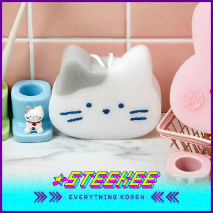 BUTTER SHOP Butter Family Cute Cleaning Bath Foaming Sponge Set of 3 by Steekee Korea 4356