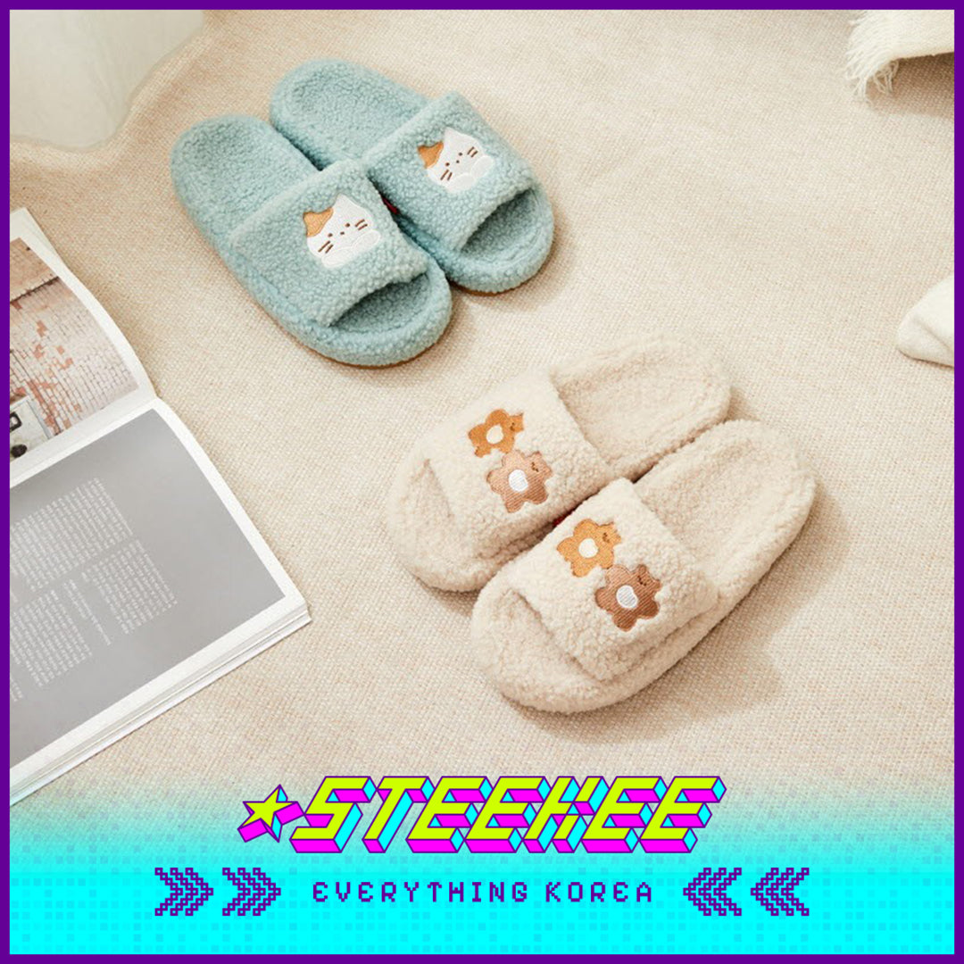 BUTTER SHOP Butter Family Cute Comfortable Soft Plush Memory Foam Home Indoor Slippers by Steekee Korea 4362