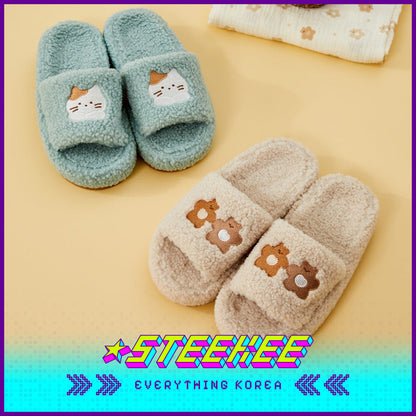 BUTTER SHOP Butter Family Cute Comfortable Soft Plush Memory Foam Home Indoor Slippers by Steekee Korea 4362