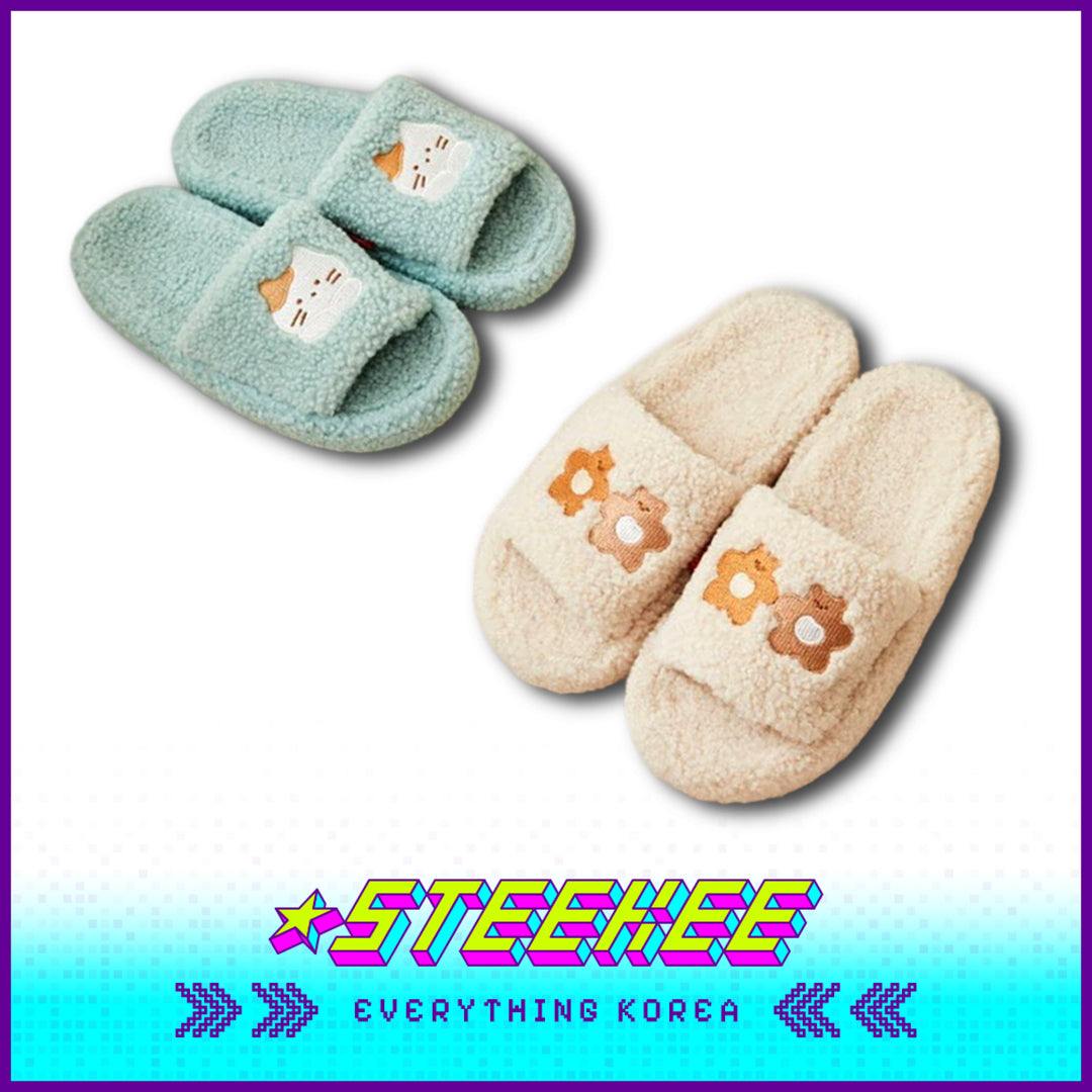 BUTTER SHOP Butter Family Cute Comfortable Soft Plush Memory Foam Home Indoor Slippers by Steekee Korea 4362