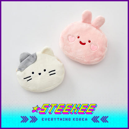 BUTTER SHOP Scrabbit Milkcat Butter Bear Double-Sided Coin Purse Storage Bag Reversible Pouch by Steekee Korea 4366