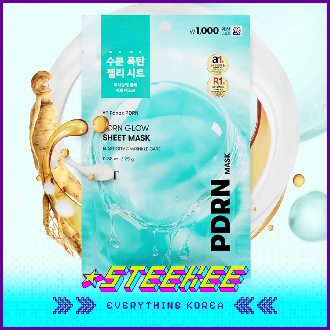 Daiso VT PDRN Brightening Skin Rejuvenating Moisturizing Glow Sheet Mask 25g by Steekee Korea 4383