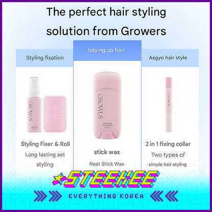 GROWUS Long Lasting Hair Care Styling Wax Stick 14g by Steekee Korea 4386