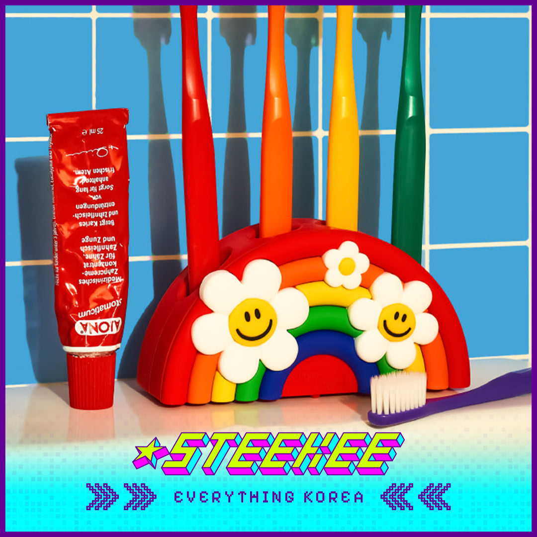 Wiggle Wiggle Rainbow Smile Suction-Cup Toothbrush Holder by Steekee Korea 4402