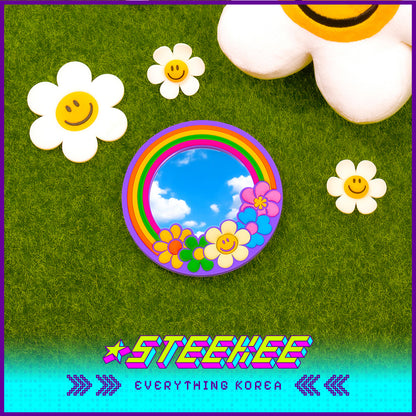 Wiggle Wiggle Cute Round Portable Handheld Mirror by Steekee Korea 4406