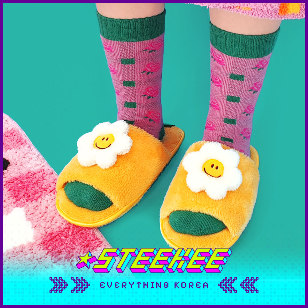 Wiggle Wiggle Plush Washable Home Non-slip Slippers by Steekee Korea 4410
